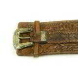 Denver tooled holster with Renalde gold/sterling buckle. - 3 of 4