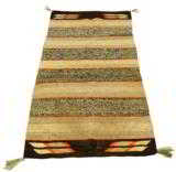 Navaho Rug Double saddle, banded and twill variations, with tassels on one end - 1 of 1