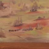 "Against the Barbwire" Western Oil Painting by Vincent Harold Scott - 3 of 3
