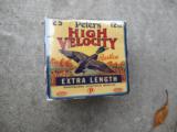 Vintage Peters High Velocity 12 Guage Shotgun shell box (empty) excellent conditon. - 1 of 3