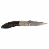Apache Gold Handle Custom Knife Damascus Steel Blade - 2 of 5