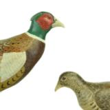 Cock, Hen and Brood Carved and Painted Pheasants - 2 of 3