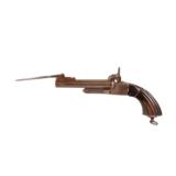 Matched Pair. Double Barrel Pin Fire Pistols with Folding Knives or Bayonets - 4 of 8