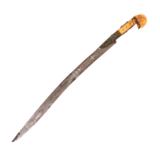 Turkish Yataghan sword cutlass with etched blade - 3 of 11