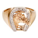 Diamond Horse Head Ring - 1 of 1