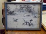 "A Setter Pair" etching by Percival Rossau - 2 of 4