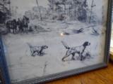 "A Setter Pair" etching by Percival Rossau - 3 of 4