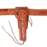 Leather Double Holster Gun Belt William Davis .42-.45 - 3 of 3