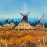 Teepees in the Fall by Ron Bailey - 3 of 5