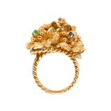 Gold Multi Stone Flower Petal Ring - 3 of 5