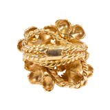 Gold Multi Stone Flower Petal Ring - 4 of 5
