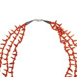 Red Coral Three Strand Necklace and Earrings - 4 of 5