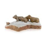 Soapstone Carving of Three Bear Cubs - 2 of 5
