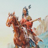 Crow Indian Rider with Rifle by Hank Lawshe - 3 of 5