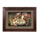Poker Playing Dogs Shadow Box Vignette - 1 of 2