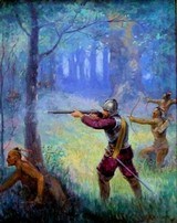 Chaplain Attacked by Indians by Frank Robert Harper - 1 of 3
