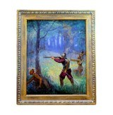 Chaplain Attacked by Indians by Frank Robert Harper - 2 of 3