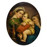 "Madonna of the Chair" Italian Oil Painting - 2 of 5