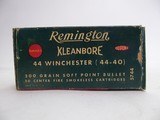 Remington Kleanbore 44 Winchester (44-40) 200 grain soft point Empty Box - 1 of 5
