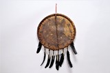Rawhide Shield Painted with Bison Skull - 2 of 4