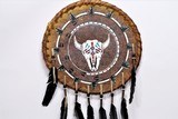 Rawhide Shield Painted with Bison Skull - 3 of 4