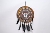 Rawhide Shield Painted with Bison Skull - 1 of 4
