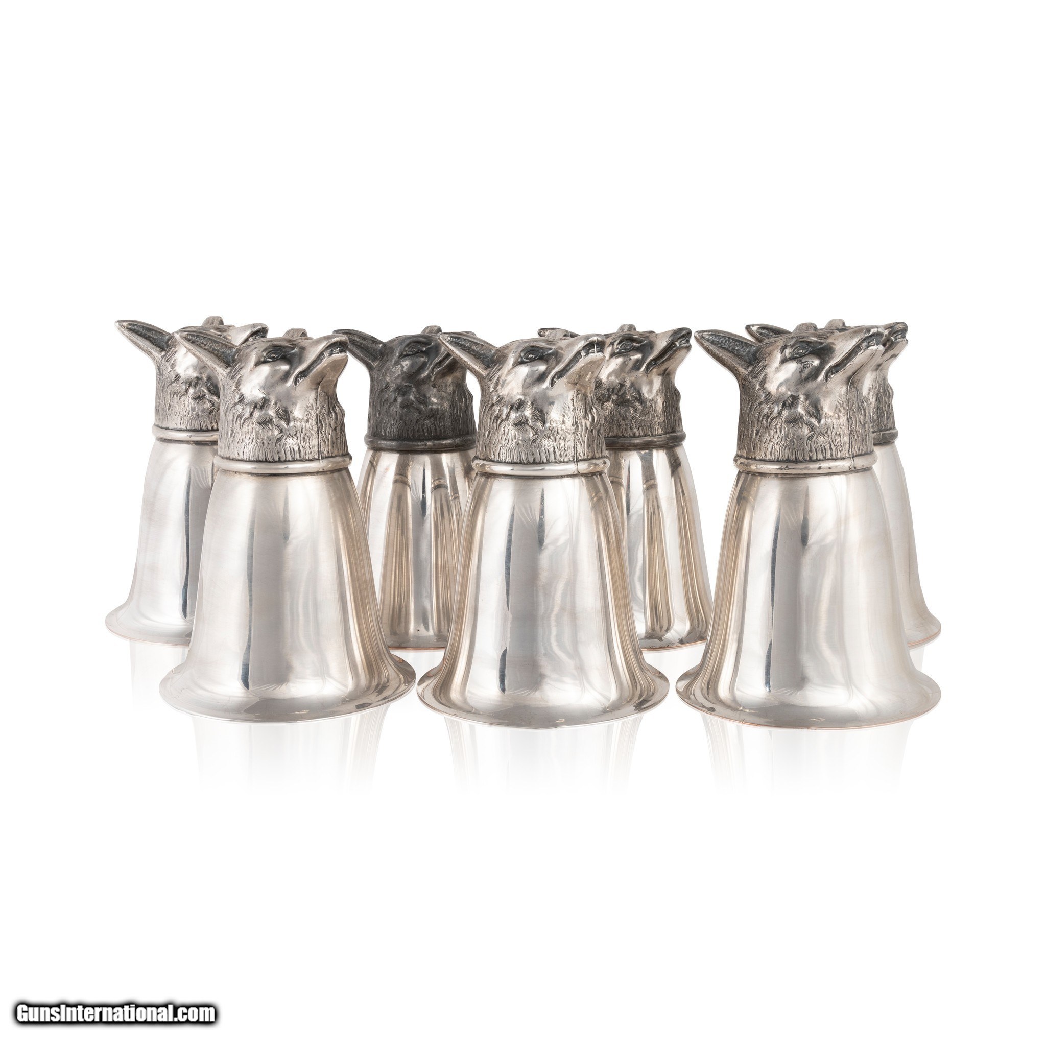 Set of 7 Silverplate Stirrup Cups for sale