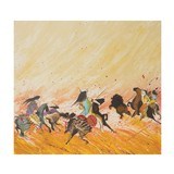 "Buffalo Hunt" Lithograph Print by Earl Bliss - 1 of 5