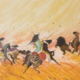 "Buffalo Hunt" Lithograph Print by Earl Bliss - 3 of 5