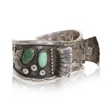Navajo Turquoise and Sterling Watch Band - 1 of 5