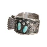 Navajo Turquoise and Sterling Watch Band - 3 of 5