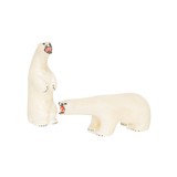 Inuit Carved Walrus Ivory Polar Bear Pair - 1 of 5