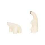 Inuit Carved Walrus Ivory Polar Bear Pair - 4 of 5