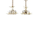 Pair of Antler Chandeliers with Horsehair Hitching - 4 of 5
