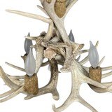 Pair of Antler Chandeliers with Horsehair Hitching - 3 of 5