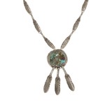 Turquoise and Sterling Necklace - 2 of 6