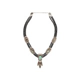 Turquoise and Onyx Chief Necklace - 1 of 6