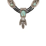 Turquoise and Onyx Chief Necklace - 2 of 6