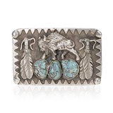 Turquoise Buffalo Belt Buckle - 1 of 5