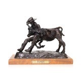 Bull Dogging by Fred Fellows - 1 of 5