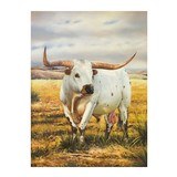 Speckled Longhorn Original Oil Painting by E. Tapia