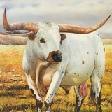 Speckled Longhorn Original Oil Painting by E. Tapia - 2 of 3