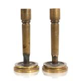 Pair Trench Art Candle Holders - 1 of 5