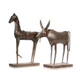 Folk Art Horse and Longhorn Sculptures - 1 of 3