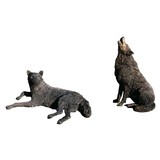 Made-to-Order Pair of Wolf Bronzes by Paul Carrico