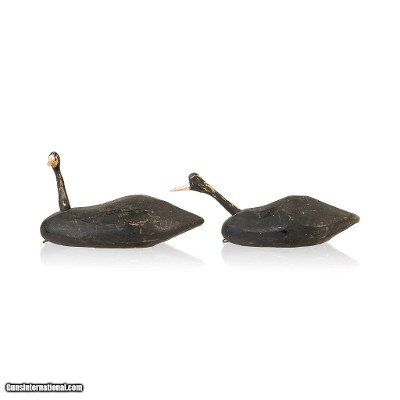 Pair Carved Folksy Coot Decoys