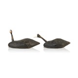 Pair Carved Folksy Coot Decoys