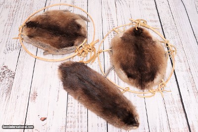 Three Tanned Muskrat Hides