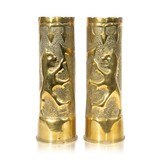 Matched Pair Trench Art Vases - 1 of 3