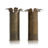 Pair of WWI Trench Art Vases - 1 of 6